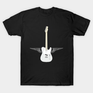 White Flying Guitar T-Shirt